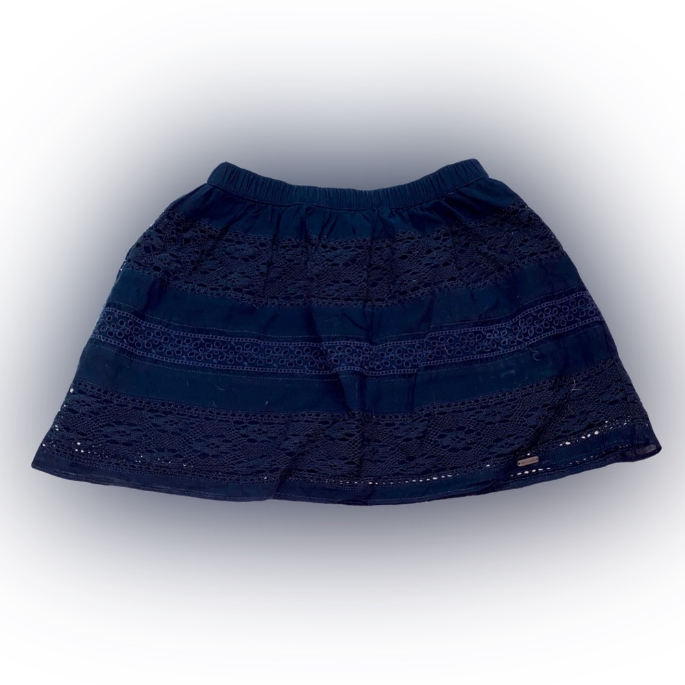 VTG ABERCROMBIE KIDS NAVY FLORAL LACE MINI SKIRT // SIZE MEDIUM💙